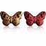 2 Papillons Cuivre/Rouge - Chocolat Noir