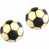2 Ballons Football 3D (Ø 3 cm) - Chocolat Blanc