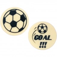 2 Mini Disques Foot ( 5 cm) - Chocolat Blanc