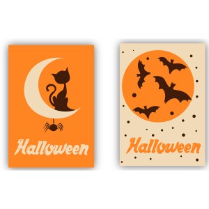 2 Plaquettes Rectangulaires Halloween - Chocolat Blanc