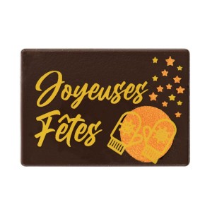 1 Plaquette Joyeuses Fêtes Gants - Chocolat