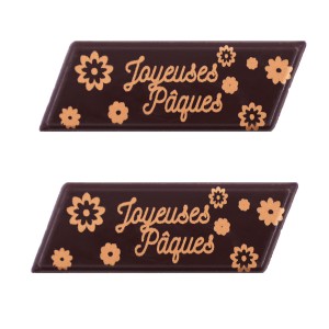 2 Plaquettes Joyeuses Pques Or - Chocolat Noir