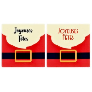 2 Embouts de Bche Pre Nol Joyeuses Ftes (8 cm) - Chocolat Blanc