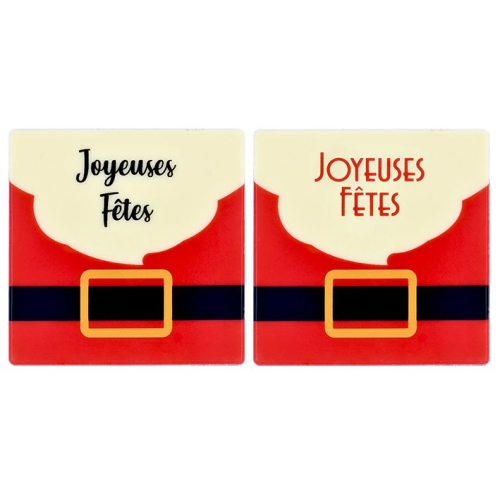 2 Embouts de Bche Pre Nol Joyeuses Ftes (8 cm) - Chocolat Blanc 