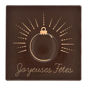 2 Embouts de Bche Carr Joyeuses Ftes Boule Nol Eclat (8 cm)- Chocolat Noir