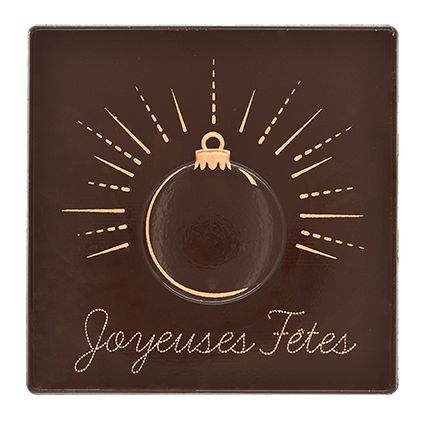 2 Embouts de Bche Carr Joyeuses Ftes Boule Nol Eclat (8 cm)- Chocolat Noir 