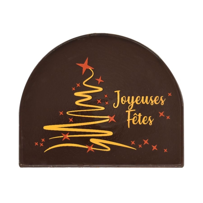 2 Embouts de Bche Joyeuses Ftes Sapin Etoils (8 cm)  - Chocolat Noir 