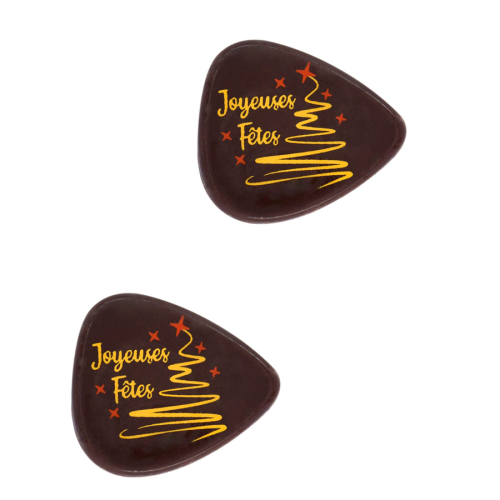 2 Plaquettes Joyeuses Ftes Sapin Etoils (3 cm) - Chocolat Noir 