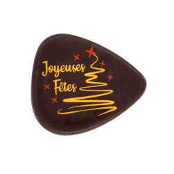 2 Plaquettes Joyeuses Ftes Sapin Etoils (3 cm) - Chocolat Noir. n1