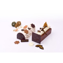 8 Feuilles d Automne Cuivre / Or (5 cm) - Chocolat Noir. n4