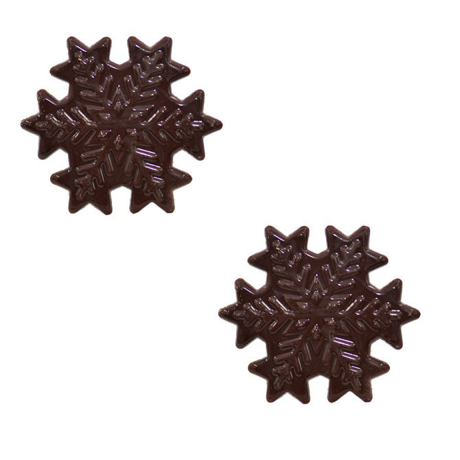 2 Flocons Chocolat (4, 6 cm) - Chocolat noir 