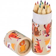 12 Crayons de Couleurs Animaux Colorama (8,5 cm)