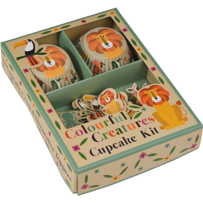Kit 24 Caissettes et Dco  Cupcakes Animaux Colorama 
