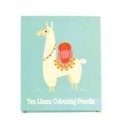 10 Crayons de Couleur - Lama (8,5 cm)
