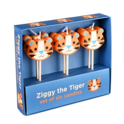 6 Bougies Ziggy Le Tigre (3, 5 cm). n2