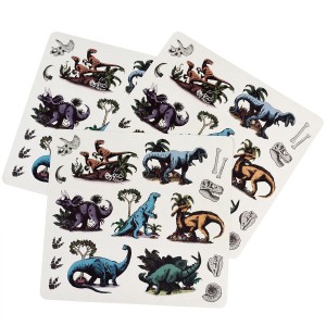 3 Planches de Stickers Dino Vintage