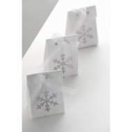 4 Boîtes Cadeaux Flocons et Paillettes Blanc