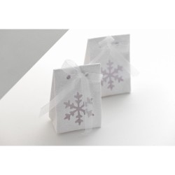 4 Botes Cadeaux Flocons et Paillettes Blanc. n3