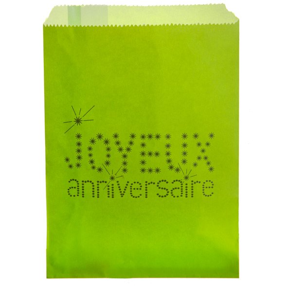 24 Pochettes Papier Joyeux Anniversaire (18 cm) - Vert 