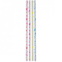 20 Pailles Carton Joyeux Anniversaire Multicolore