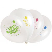 8 Ballons Joyeux Anniversaire Multicolore