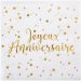 20 Petites Serviettes Joyeux Anniversaire Lam Or. n1
