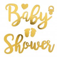 Stickers Déco 2D Baby Shower Or