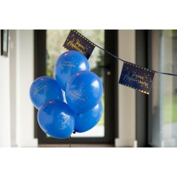 8 Ballons Joyeux Anniversaire Bleu Nuit. n1