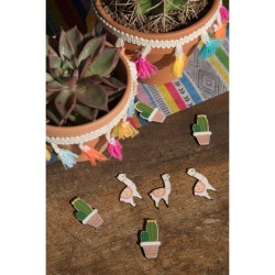 18 Confettis Lama Fiesta (4 cm) - Bois. n1