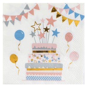 20 Serviettes Gteau - Kitty Party