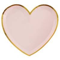 10 Assiettes Coeur BB Rose