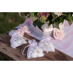 6 Petits Sachets Tissu (10 cm) - BB Rose. n2