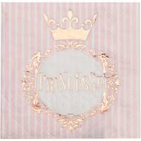 20 Serviettes Princesse Rose Gold