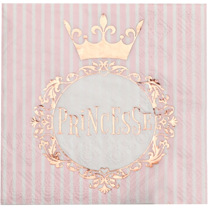 20 Serviettes Princesse Rose Gold 