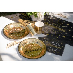 10 Assiettes Anniversaire Etincelant Or. n2