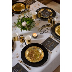10 Serviettes Anniversaire Etincelant Or. n°1