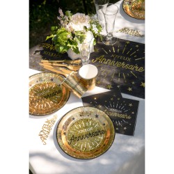 10 Serviettes Anniversaire Etincelant Or. n°5