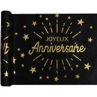 Chemin de Table Anniversaire Etincelant Or