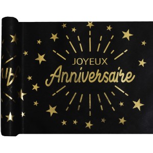 Chemin de Table Anniversaire Etincelant Or