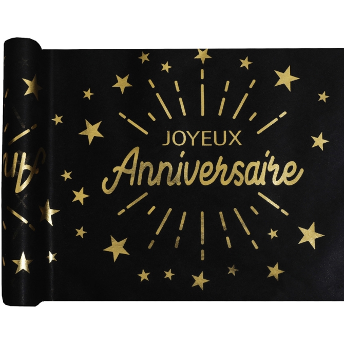 Chemin de Table Anniversaire Etincelant Or 