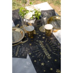 Chemin de Table Anniversaire Etincelant Or. n1