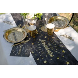 Chemin de Table Anniversaire Etincelant Or. n2