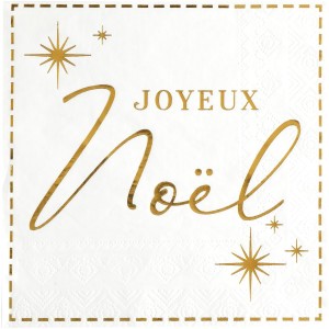 20 Serviettes Joyeux Nol Etoil