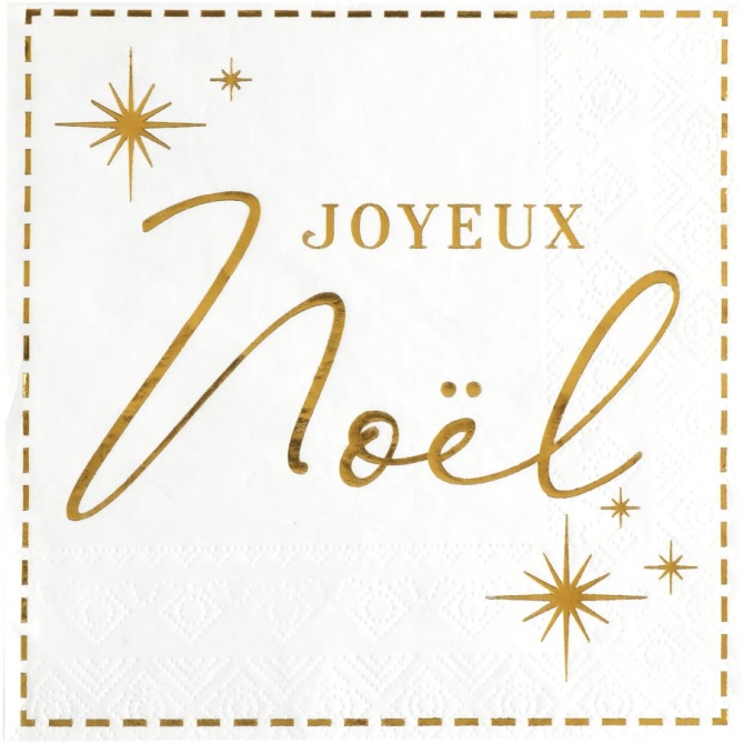 20 Serviettes Joyeux Nol Etoil 