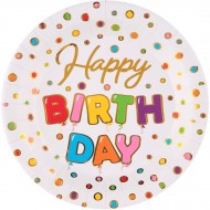 10 Assiettes Happy Birthday Ballon