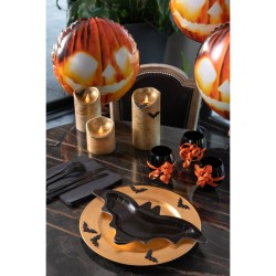 10 Assiettes Chauve-Souris Epouvantail d Halloween. n1