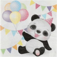 Contient : 1 x 20 Serviettes Baby Panda