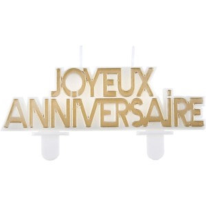 Bougie Star Joyeux Anniversaire - Or