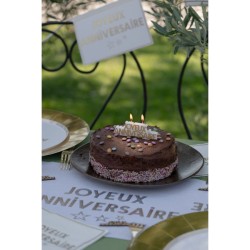 Bougie Star Joyeux Anniversaire - Or. n2