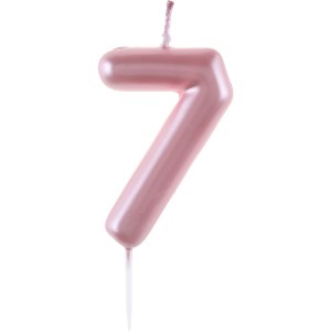 Bougie Chiffre 7 - Rose Pastel